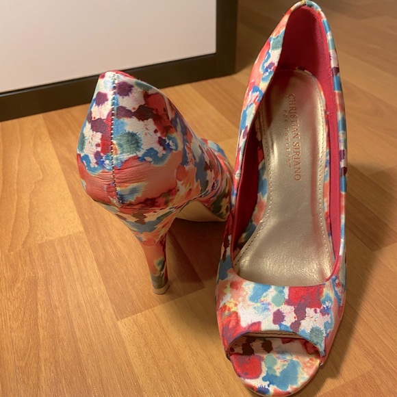 Colorful peep toe stiletto heels - Picture 2 of 2